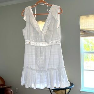White cotton summer dress, super cute to dress up or down in summer/fall